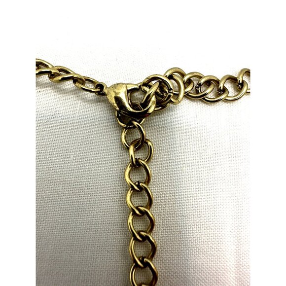 Vintage Boho Statement Bib Necklace Acrylic Chunky Bead Brown Cream Earthy Inspo - Picture 4 of 5